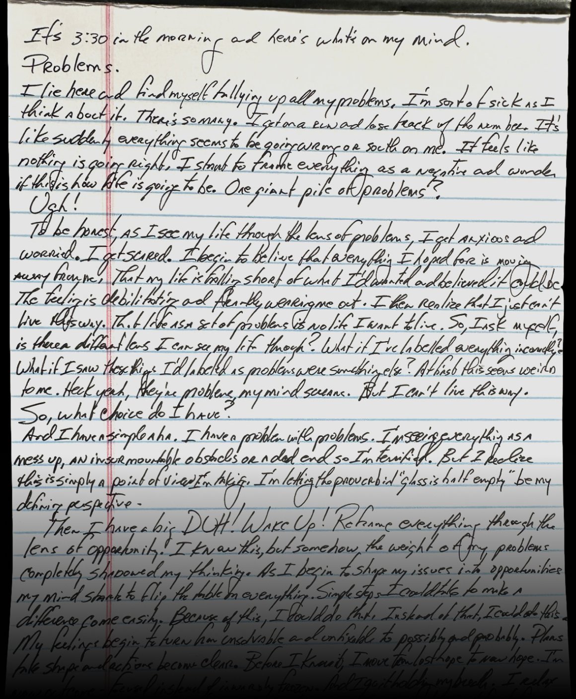 Gary Keller's handwritten note this month for THE CHEW is about problems and how to turn problems into opportunities you can act on.