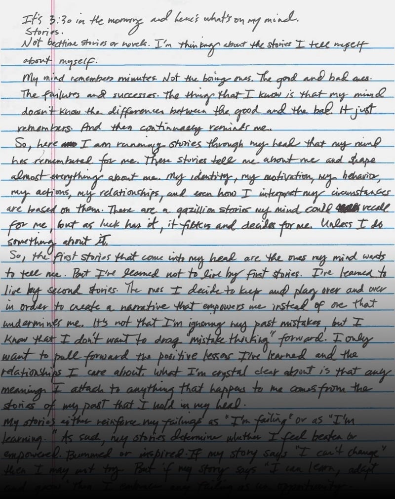 Gary Keller's handwritten letter to the Top Producer Masterminds called, "Stories."